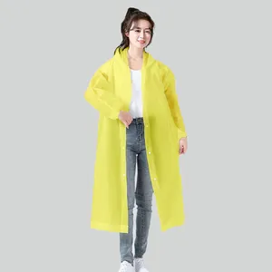 EVA dày không thấm nước Áo mưa người lớn Poncho dùng một lần cho phụ nữ đi bộ đường dài trong suốt Áo mưa cho phụ nữ và trẻ em gái