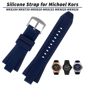 Bracelet de montre en silicone pour <span class=keywords><strong>Michael</strong></span> Kors MK9020 MK8729 MK9026 MK8184 MK8152, bracelet souple pour hommes, bracelet de remplacement, 13x29mm - Product Image 2