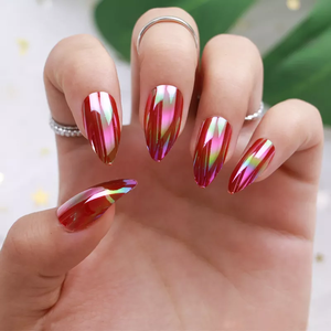 Lot d'<span class=keywords><strong>ongles</strong></span> artificiels en miroir caméléon, 24 pièces, ensemble d'<span class=keywords><strong>ongles</strong></span> courts auto-adhésifs à <span class=keywords><strong>coller</strong></span> sur les <span class=keywords><strong>faux</strong></span> <span class=keywords><strong>ongles</strong></span> - Product Image 2