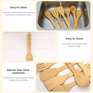 Juego de Utensilios de Cocina de Alta Calidad, Proveedor Mayorista, Juego de Herramientas de Cocina de Madera de Pino, Apto para Lavavajillas, Bambú Sostenible - Product Image 6