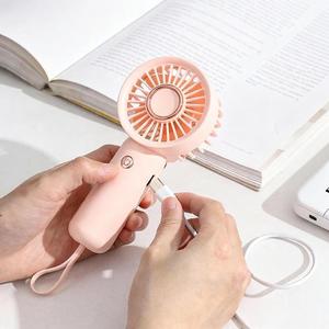 Ventilateur de poche électrique portable rechargeable par USB, mini ventilateur à trois vitesses, dispositif de refroidissement par <span class=keywords><strong>air</strong></span> en plastique durable - Product Image 5