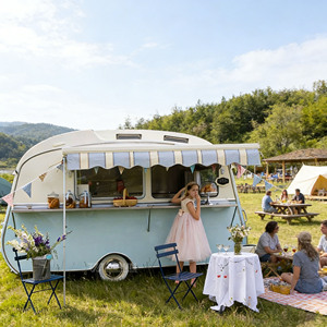 Camion de restauration rétro 2026, style vintage, cuisine mobile, chariot de traiteur à vendre - Product Image 1