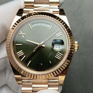 2025 High Quality <b>Men's</b> Mechanical <b>Watch</b> with Green Dial and Gold Band, Weekly Calendar - Product Image 1