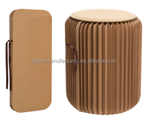 Nuevo taburete de papel plegable ecológico H42cm taburete plegable portátil creativo muebles de ahorro de espacio silla plegable de papel - Product Image 3