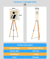 Cabine Photo Vintage Professionnelle Appareil Photo DSLR Portable avec Écran Tactile 15,6 Pouces pour Mariages et Événements en Bois