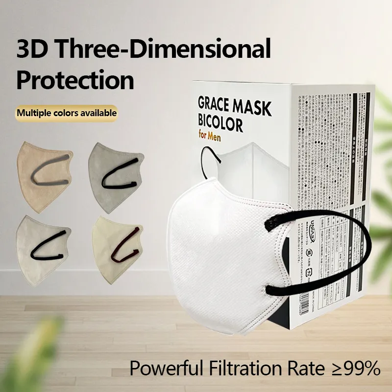 Masker Wajah 3D sekali pakai 3 lapisan, masker wajah pelindung penutup 3d masker Respirator lipat 3d