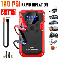 Último Modelo de Arrancador de Baterías Portátil de 12V para Auto, Paquete de Energía 4 en 1 con Compresor de Aire, Herramienta de Emergencia