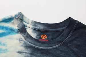 T-shirt elegante in <span class=keywords><strong>lana</strong></span> Merino da <span class=keywords><strong>uomo</strong></span> con inchiostro blu Tie-dye - Product Image 3
