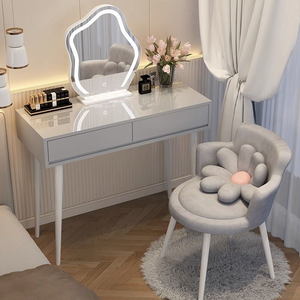 Factory Wholesale Multifunction Bedroom Furniture Wooden Dresser Upscale Bedside <strong>Table</strong> Living <strong>Room</strong> <strong>Dressing</strong> <strong>Table</strong> With LED Light - Product Image 2