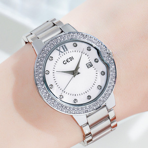 Nouvelle montre à grand cadran avec bracelet en acier pour femmes, version coréenne, montre à quartz étanche sertie de diamants, tendance - Product Image 4