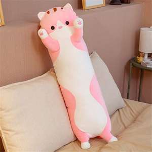 2024 toptan en çok satan uzun kedi sarılma yastık sevimli yavru yumuşak peluş oyuncak bebek kız arkadaşı için çocuk arkadaş - Product Image 4