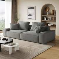 Canapé lounge italien léger de luxe en peluche pour salon simple et moderne style crème Petit canapé plat et droit à rangées