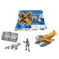 Figurine articulée humaine, modèle ours polaire, jouets de sauvetage animalier avec bateau et avion