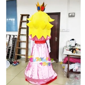 Rose pêche <span class=keywords><strong>princesse</strong></span> mascotte dessin animé poupée Costume <span class=keywords><strong>adulte</strong></span> activité Performance marche accessoire Costume conte de fées thème - Product Image 3