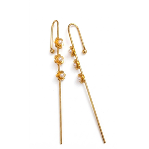 Golden Floral Ear <b>Cuff</b> | Minimalist Brass Ear Wrap| Elegant Non Pierced Pin - Product Image 4