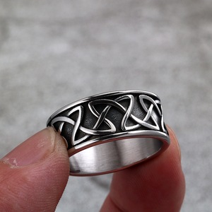 yunnique Nordic Vintage Stainless Steel Unisex <b>Ring</b> <b>Celtic</b> Knot Design Hip Hop Style Jewelry Gift - Product Image 4