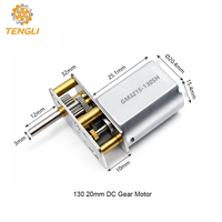 Moteur à engrenages CC brossé Tengli GM3215-130, OEM d'usine, 3-24V, boîte de vitesses métallique, connecteur de câble personnalisé, arbre, verrou intelligent