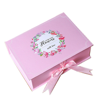 Vente en gros joli emballage en papier trois pièces dans une boîte-cadeau d'anniversaire de mariage pour le stockage de fleurs douces de fête de la Saint-Valentin
