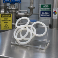 Joint torique en PTFE blanc résistant aux hautes températures, aux acides et aux alcalis, vente directe d'usine