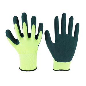 13G Verde Poliéster Látex Negro Arena Acabado Recubierto Trabajo Guantes de seguridad industrial Guantes industriales - Product Image 1