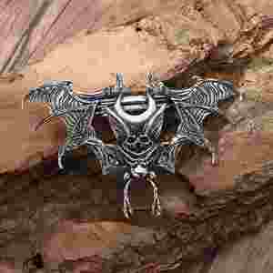 Pince à cheveux rétro gothique Lune et chauve-souris, style viking norvégien, accessoire de coiffure - Product Image 4