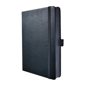 Diario A5 con Copertina Rigida in Pelle PU Nera, Pagine Bianche Spesse 150GSM, Rilegatura Cucita e Porta Penna, Basso MOQ - Product Image 2