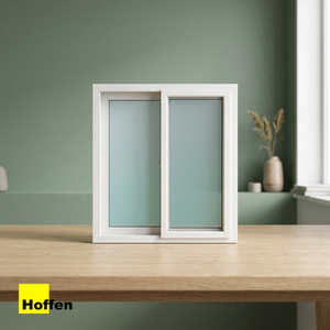 Ventana Corredera Moderna de PVC HOFFEN 100x110 Blanca con Mosquitera de Tailandia, Diseño Resistente al Viento - Product Image 3