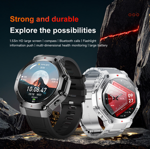 Mode Intelligent Horloge 1.53 Inch Android Ios Ip67 Sport Kompas Hartslag Zaklamp Tr3 Max Montre Intelligente 2024 - Product Image 2