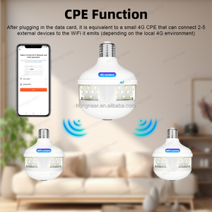 Hongnaer 3MP không dây thông minh Đèn pha E27 Bóng đèn an ninh máy ảnh V380 Pro 360 độ toàn cảnh 4G Sim Thẻ WIFI CCTV Bóng đèn máy ảnh - Product Image 6