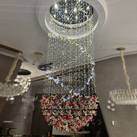 Lustre rond en cristal Villa Hotel Décoration de luxe Lustre rond en cristal LED K9