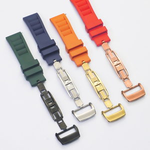 Correa deportiva de goma de flúor de 20 22mm, hebilla de mariposa clásica, correa de reloj de goma para <span class=keywords><strong>Samsung</strong></span> <span class=keywords><strong>Galaxy</strong></span> <span class=keywords><strong>Watch</strong></span> 4/5, 40mm, 44mm, <span class=keywords><strong>5pro</strong></span>, 45mm - Product Image 4