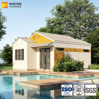 Bungalow familial à un étage, trois chambres, cuisine ouverte, véranda couverte, livraison clé en main, ville rurale, structure en acier, villa