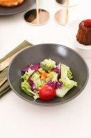 Vaisselle de cuisine moderne noire mate, ensemble de table en céramique, ensemble de table en grès pour la maison, le restaurant et la fête