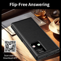 Funda Tipo Cartera de Cuero PU Estilo Ejecutivo con Ranuras para Tarjetas y Ventana Inteligente para Samsung Galaxy Z Fold 7 6 5 4 3