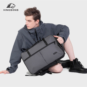 Kingsons Men's <b>Backpack</b> 20-35L <b>Waterproof</b> Expandable Business Travel Bag Solid Color Detachable Strap - Product Image 2