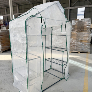 Tienda de campaña de invernadero para el hogar, sala de crecimiento de plantas verdes de tomate para jardín, balcón, marco de acero resistente con cremalleras dobles - Product Image 6