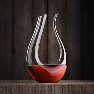 Wijnkaraf met de hand geblazen loodvrij kristalglas, <span class=keywords><strong>U</strong></span>-vormige karaf, rood, groen, roze, blauw, zijden karaf - Product Image 6