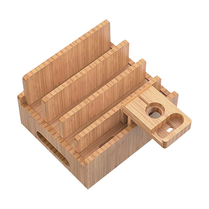 Khung Máy Tính Bảng Điện Thoại Đồng Hồ 4 Cổng <span class=keywords><strong>USB</strong></span> Gỗ Sạc Đứng Trạm <span class=keywords><strong>Dock</strong></span> Tre Chủ Bảo Vệ Môi Trường Cho Điện Thoại Đứng - Product Image 5