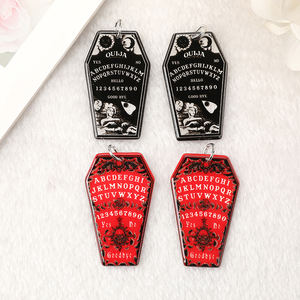Amuletos de ataúd de Halloween, tablero de <span class=keywords><strong>Ouija</strong></span>, hallazgos de joyería acrílica para pendientes, collar Diy - Product Image 1