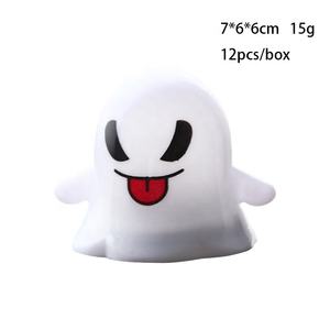 Simpatiche <span class=keywords><strong>emoji</strong></span> a LED luci fantasma di Halloween 12 pz Layout del locale piccolo Jack-o'-Lantern decorazioni per feste - Product Image 6