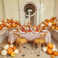Automne noël thanksgiving nappe couverture Floral salle à manger indien Table lin bloc imprimé nappe