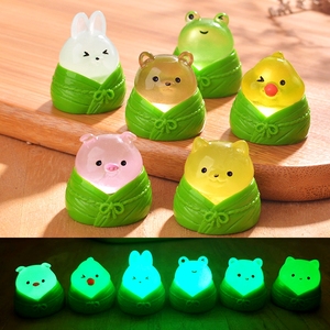 Petites décorations en résine pour jardinage paysager, animaux de dessin animé Zongzi, pour le Festival des Bateaux-Dragons : <span class=keywords><strong>petit</strong></span> lapin et cochon - Product Image 1