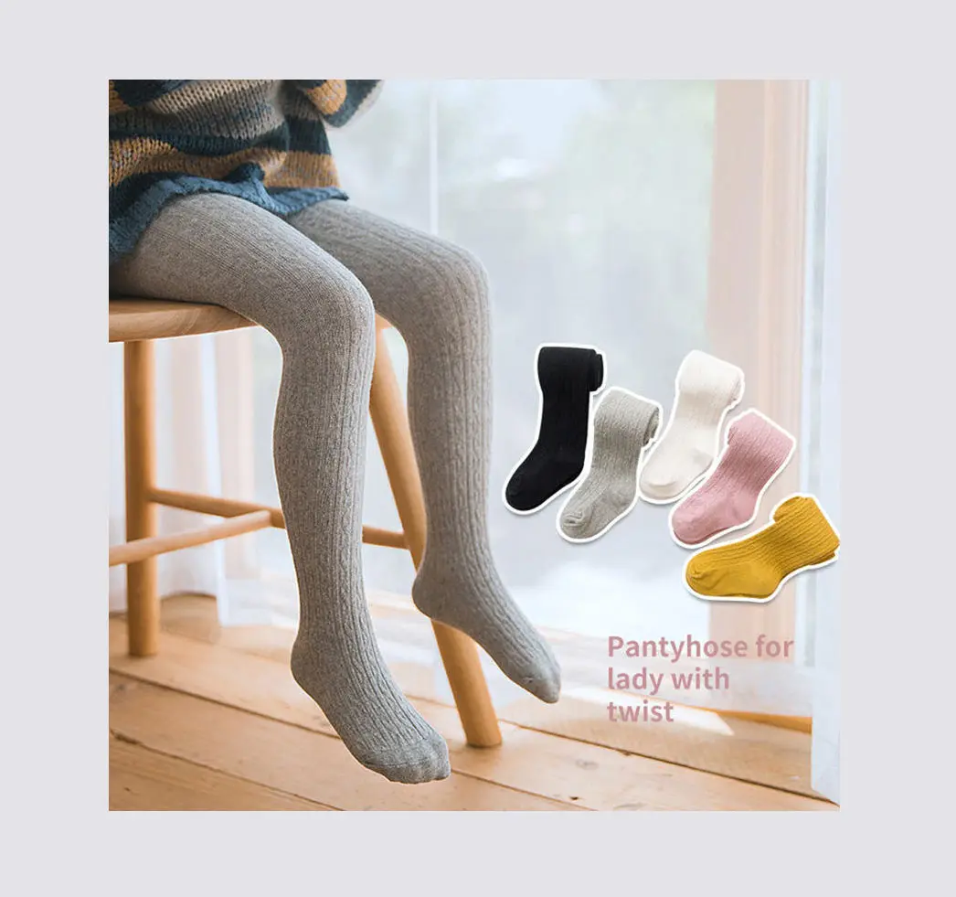 Baby Girl Nette bunte Strumpfhose Strick Baumwolle Kinder Socken Nette rosa weiße Kompression Baby Strümpfe Strumpfhosen