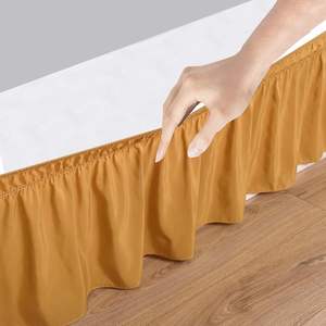 Falda de Cama de Algodón Dorado, Tamaño Queen, 12 Pulgadas de Profundidad, Ajuste Elástico, Calidad de Hotel, Sin Arrugas, Color Sólido - Product Image 2