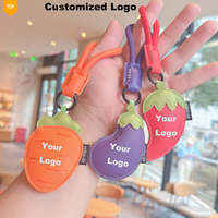 Schattig lederen tasje modehanger wortel chili gepersonaliseerde groente fruit sleutelhanger luxe custom charms voor merktas