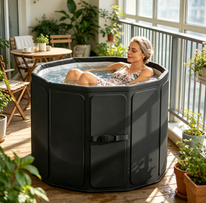 Vanace Portable PVC Iatable Hot Tub <b>Foldable</b> Spa Bathtub with Collapsible Design Drop Outdoor Ice <b>Bath</b> Pool Type - Product Image 1
