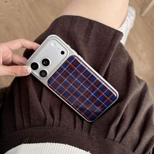 เคสย้อนยุคลายสก๊อตสีแดงสำหรับ iPhone 16 Pro Max, เข้ากันได้กับ iPhone 17, 15/14, เคสเรซิ่นชุบเงิน - Product Image 6