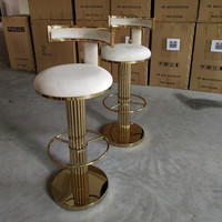 Offres Spéciales Moderne En Acier Inoxydable de Luxe À Dossier Haut Pivotant Tabouret De Bar Chaise Haute Réglable Pour Comptoir d'hôtel