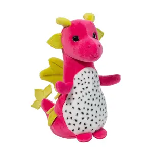 Factory Creative Fruit Pitaya Cartoon Pink Dragon with Adorable Wings Directly Stuffed Plush Dragon Toy Gift for Kids