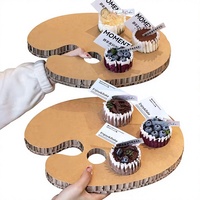 Plateau en carton ondulé personnalisable et écologique pour les stands promotionnels de gâteaux, de café et de thé au lait